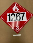 10001312-PLACARD INSERT 1267 CLASS 3 RIGID PLASTIC PETROLUEM CRUDE OIL 10.75" X 10.75"