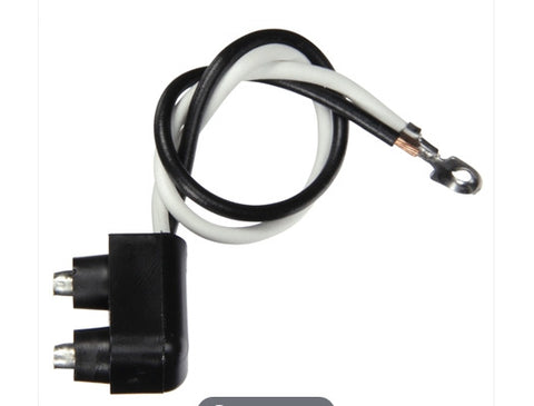 10004450-PIGTAIL HARNESS LAMP CL/MARKER PLUG 2 WIRE BLACK WHITE  PL10 X BARE/RING SC WHT/BLK TRUCKLITE