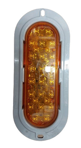 10010421-LAMP SERIES 60 LED 6" OVAL AMBER FLANGE MNT FIT FORGET SS TRUCKLITE