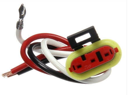 10010956-PIGTAIL HARNESS LED STOP/TURN/TAIL 3 WIRE FIT FORGET SS X STRIPPED END/RING TERM 8" WHT/BLK/RED TRUCKLITE