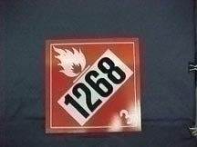 10014118-PLACARD INSERT 1268 CLASS 3 RIGID PLASTIC DISTILLATES 10.75" X 10.75"