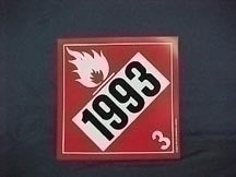 10019303-PLACARD INSERT 1993 CLASS 3 RIGID PLASTIC FLAMMABLE LIQ 10.75" X 10.75"