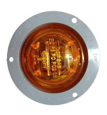 10041602-LAMP CL/MARKER SERIES 10 LED 2.5" AMBER FLANGE MNT FIT FORGET SS TRUCKLITE