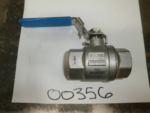 10067420-BALL VALVE 1" NPT WOG C/W LOCKING HANDLE SS I316 - 1000 LBS